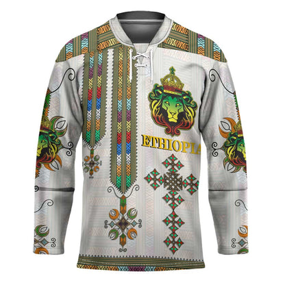 Personalized Ethiopia Lion Of Judah Hockey Jersey Tibeb Style