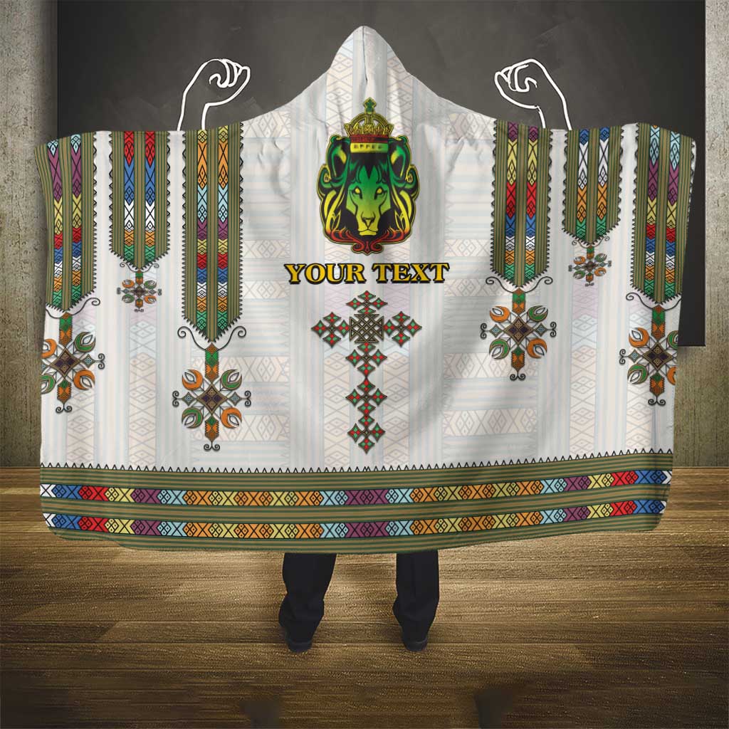 Personalized Ethiopia Lion Of Judah Hooded Blanket Tibeb Style