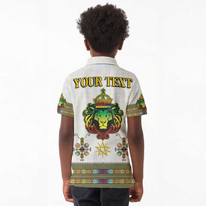 Personalized Ethiopia Lion Of Judah Kid Polo Shirt Tibeb Style