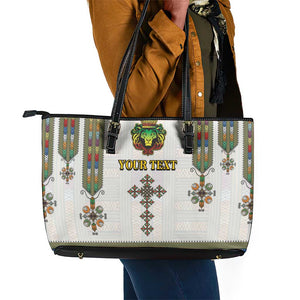 Personalized Ethiopia Lion Of Judah Leather Tote Bag Tibeb Style
