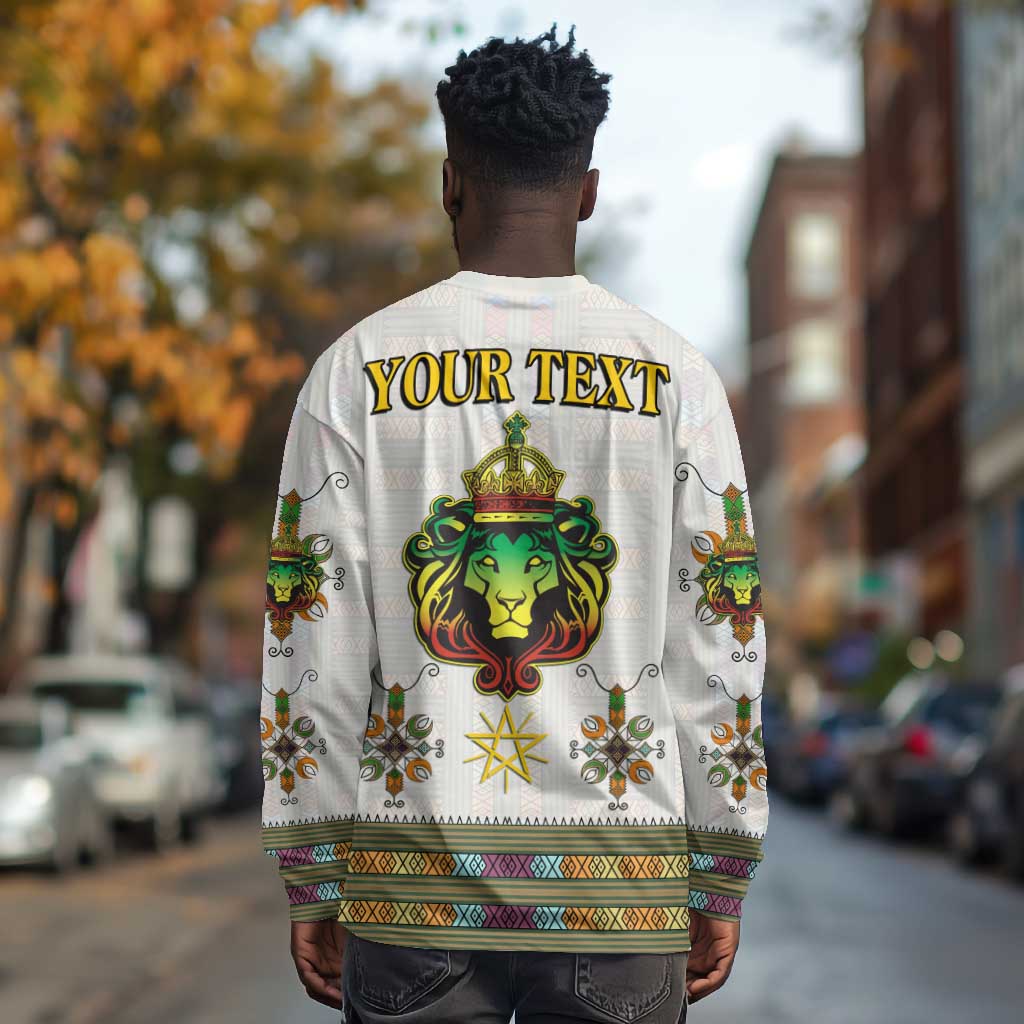 Personalized Ethiopia Lion Of Judah Long Sleeve Shirt Tibeb Style