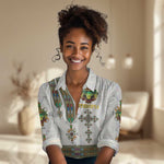 Personalized Ethiopia Lion Of Judah Women Casual Shirt Tibeb Style LT9