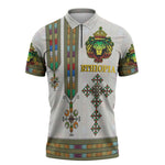 Personalized Ethiopia Lion Of Judah Zipper Polo Shirt Tibeb Style