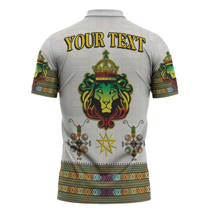 Personalized Ethiopia Lion Of Judah Zipper Polo Shirt Tibeb Style