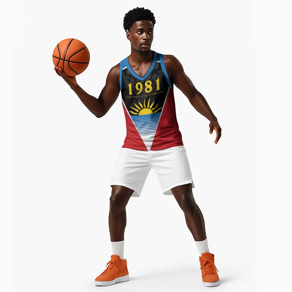 ‎Afro-Antiguans and Barbudans 1981 Basketball Jersey Each Endeavouring All Achieving - African Pride