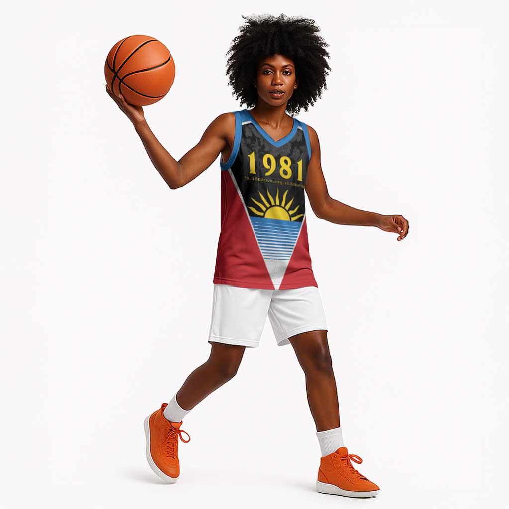‎Afro-Antiguans and Barbudans 1981 Basketball Jersey Each Endeavouring All Achieving - African Pride