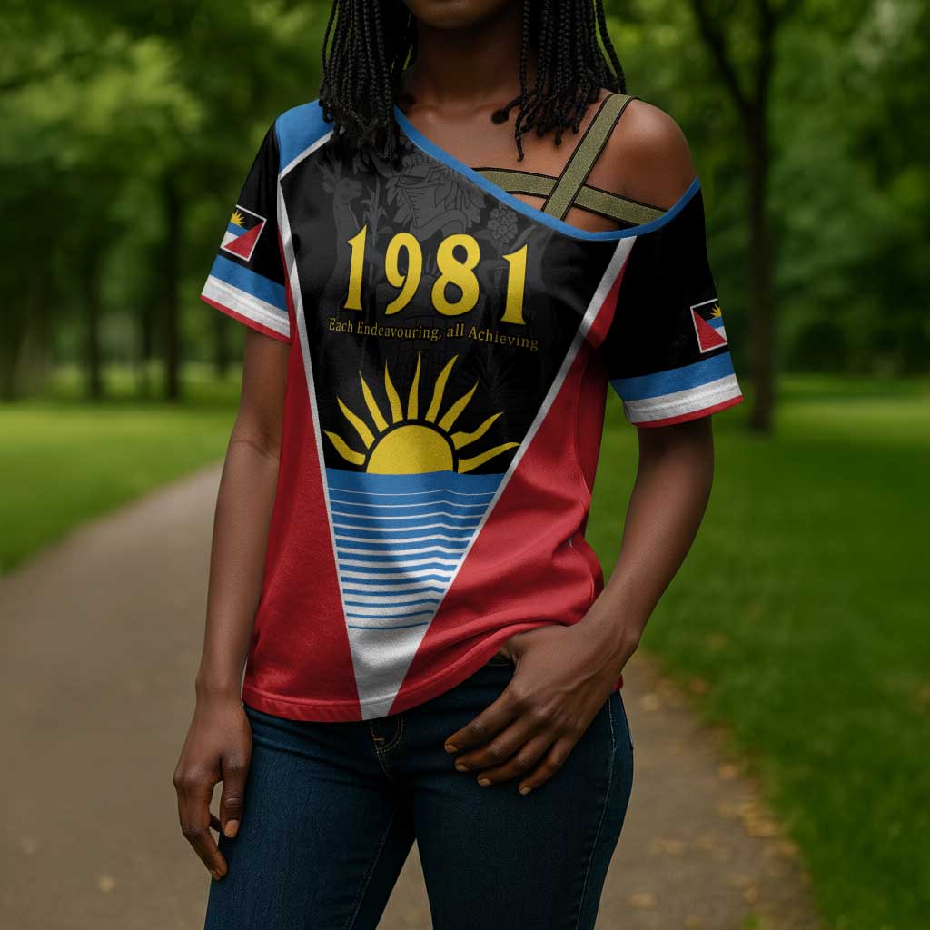 ‎Afro-Antiguans and Barbudans 1981 Cross Shoulder Shirt Each Endeavouring All Achieving