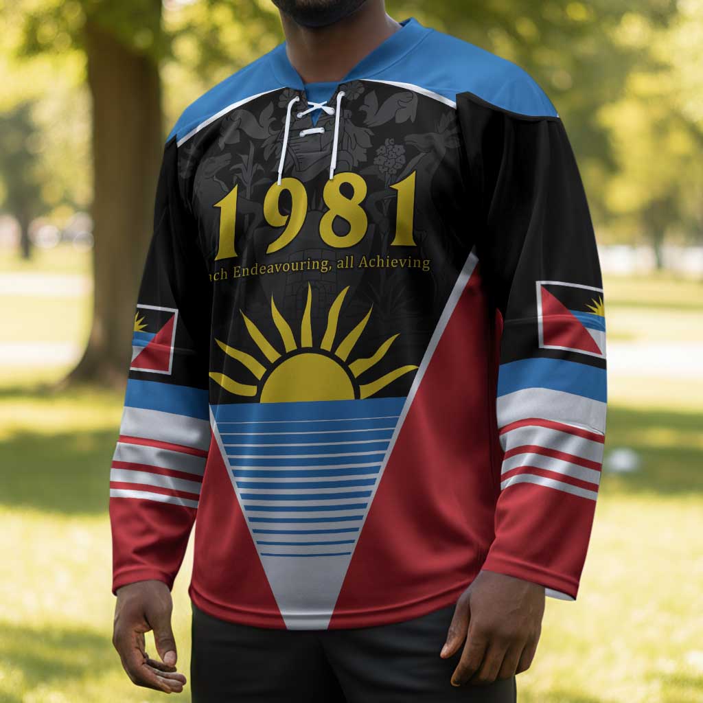 ‎Afro-Antiguans and Barbudans 1981 Hockey Jersey Each Endeavouring All Achieving