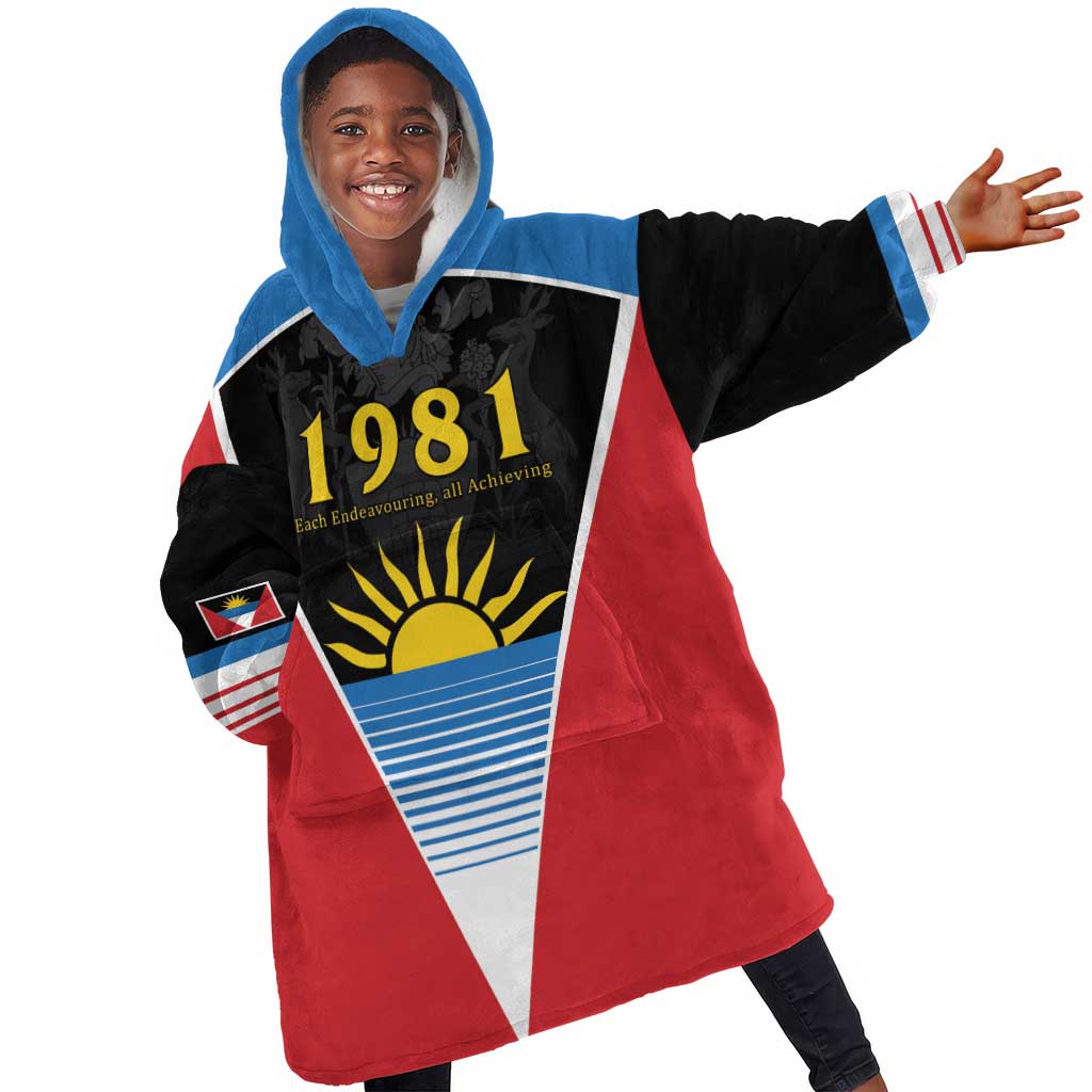 ‎Afro-Antiguans and Barbudans 1981 Kid Wearable Blanket Hoodie Each Endeavouring All Achieving
