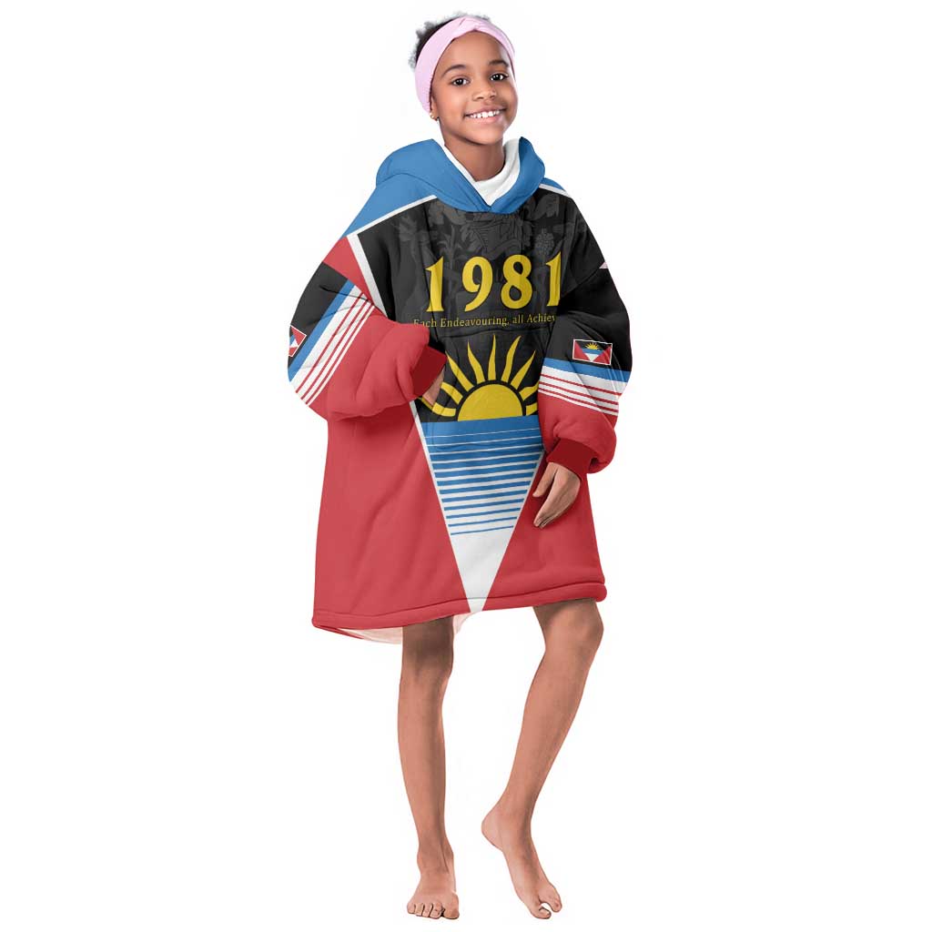 ‎Afro-Antiguans and Barbudans 1981 Kid Wearable Blanket Hoodie Each Endeavouring All Achieving