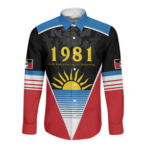 ‎Afro-Antiguans and Barbudans 1981 Long Sleeve Button Shirt Each Endeavouring All Achieving