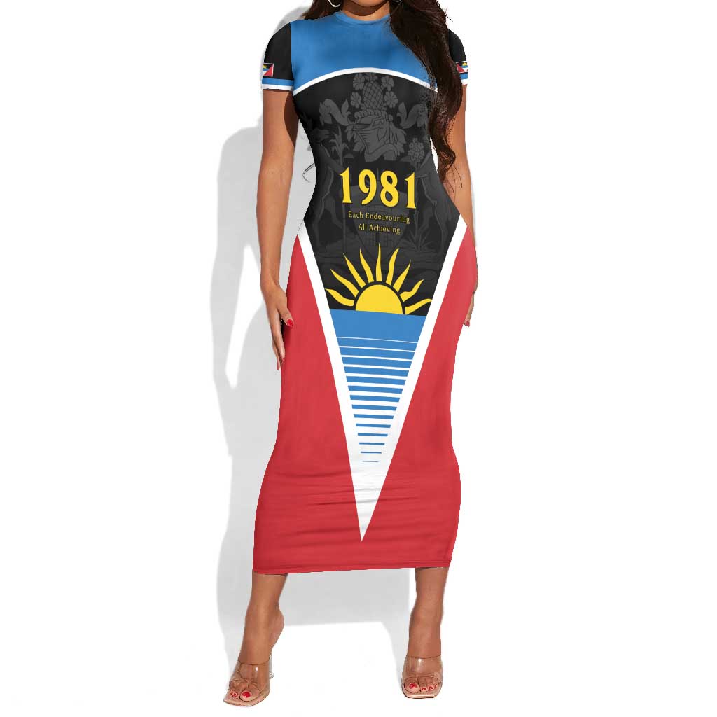 Afro-Antiguans and Barbudans 1981 Short Sleeve Bodycon Dress Each Endeavouring All Achieving LT9