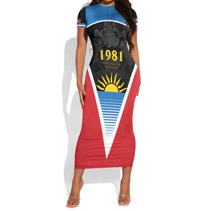 Afro-Antiguans and Barbudans 1981 Short Sleeve Bodycon Dress Each Endeavouring All Achieving LT9