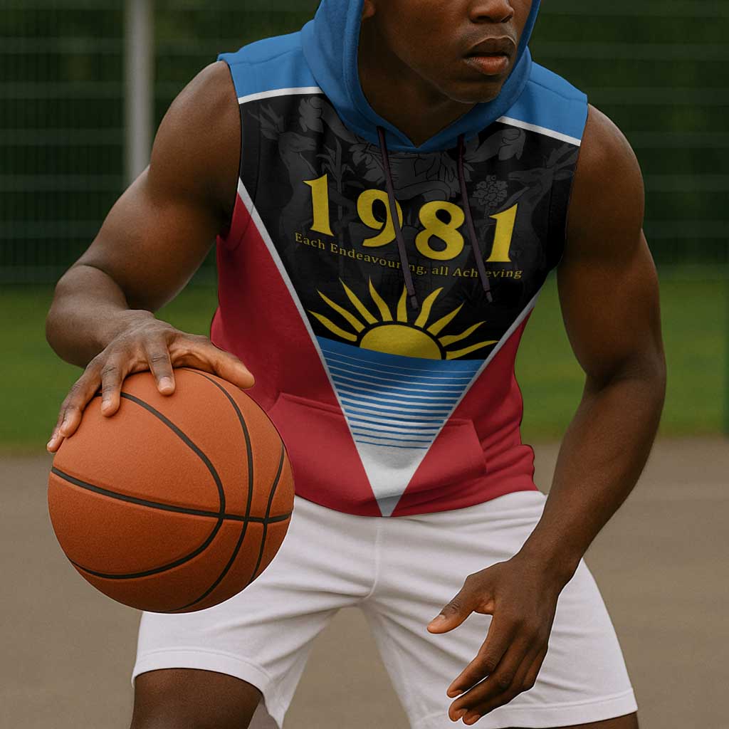 ‎Afro-Antiguans and Barbudans 1981 Sleeveless Hoodie Each Endeavouring All Achieving - African Pride