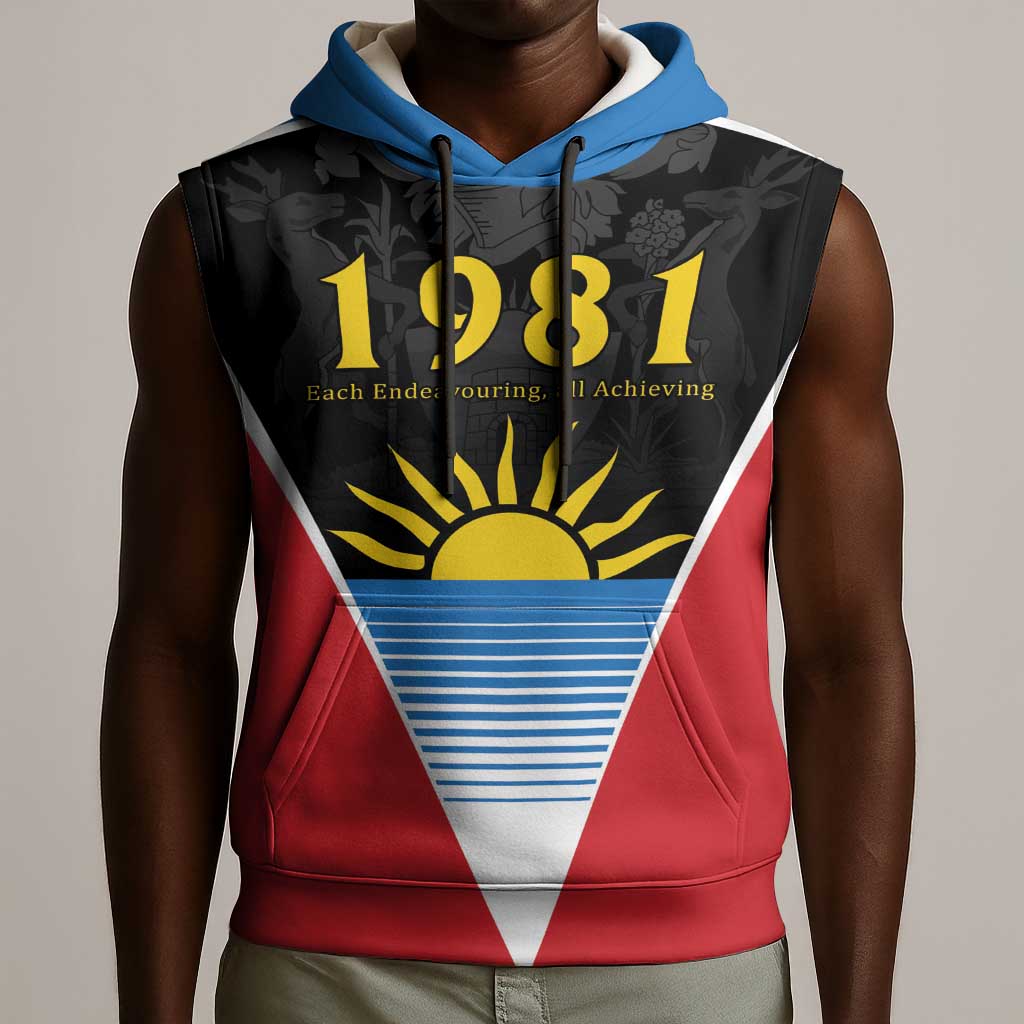 ‎Afro-Antiguans and Barbudans 1981 Sleeveless Hoodie Each Endeavouring All Achieving - African Pride
