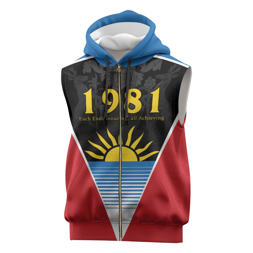 ‎Afro-Antiguans and Barbudans 1981 Sleeveless Zip Hoodie Each Endeavouring All Achieving - African Pride
