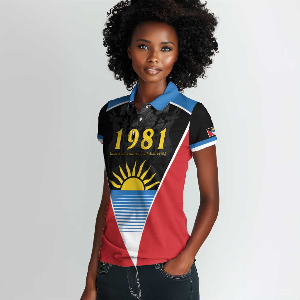 ‎Afro-Antiguans and Barbudans 1981 Women Polo Shirt Each Endeavouring All Achieving