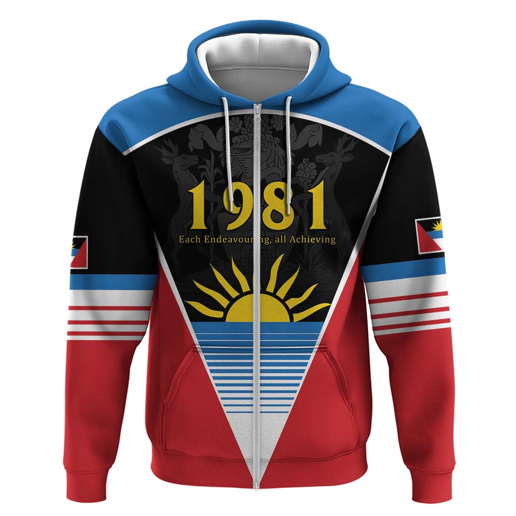 ‎Afro-Antiguans and Barbudans 1981 Zip Hoodie Each Endeavouring All Achieving