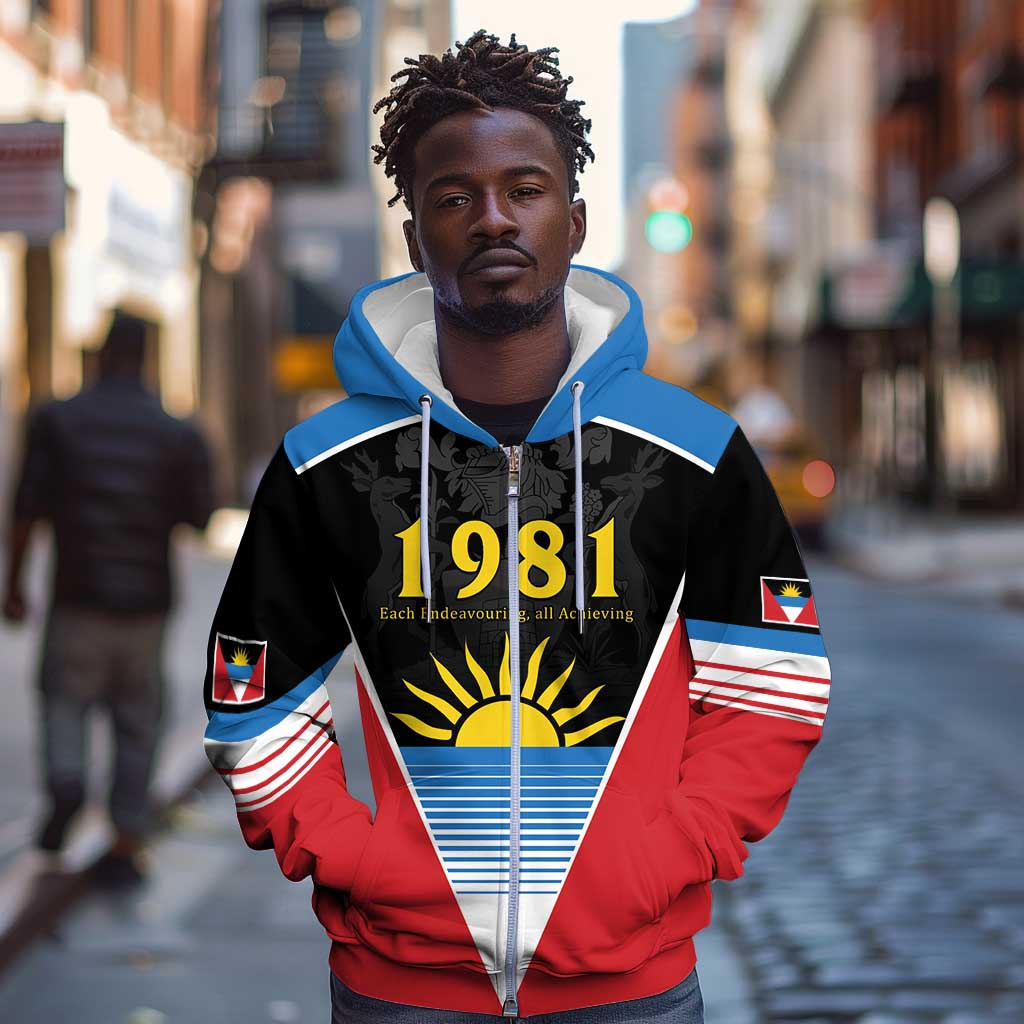 ‎Afro-Antiguans and Barbudans 1981 Zip Hoodie Each Endeavouring All Achieving