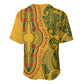 Dashiki and Polynesian Pattern Baseball Jersey Afro Pacific Culture Gold Version