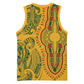 Dashiki and Polynesian Pattern Basketball Jersey Afro Pacific Culture Gold Version - African Pride