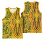 Dashiki and Polynesian Pattern Basketball Jersey Afro Pacific Culture Gold Version - African Pride