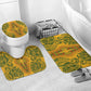 Dashiki and Polynesian Pattern Bathroom Set Afro Pacific Culture Gold Version