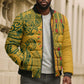Dashiki and Polynesian Pattern Bomber Puffer Jacket Afro Pacific Culture Gold Version
