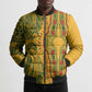 Dashiki and Polynesian Pattern Bomber Puffer Jacket Afro Pacific Culture Gold Version