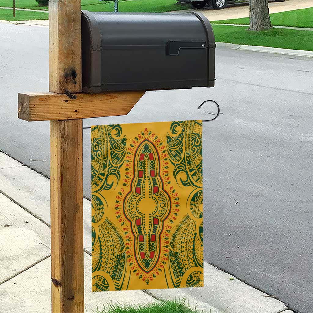 Dashiki and Polynesian Pattern Garden Flag Afro Pacific Culture Gold Version