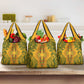 Dashiki and Polynesian Pattern Grocery Bag Afro Pacific Culture Gold Version