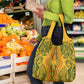 Dashiki and Polynesian Pattern Grocery Bag Afro Pacific Culture Gold Version