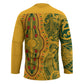 Dashiki and Polynesian Pattern Hockey Jersey Afro Pacific Culture Gold Version