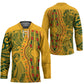 Dashiki and Polynesian Pattern Hockey Jersey Afro Pacific Culture Gold Version