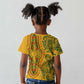 Dashiki and Polynesian Pattern Kid T shirt Afro Pacific Culture Gold Version