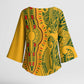 Dashiki and Polynesian Pattern Kimono Sleeve Blouse Afro Pacific Culture Gold Version