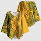 Dashiki and Polynesian Pattern Kimono Sleeve Blouse Afro Pacific Culture Gold Version