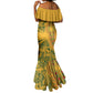 Dashiki and Polynesian Pattern Mermaid Dress Afro Pacific Culture Gold Version