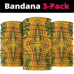 Dashiki and Polynesian Pattern Neck Gaiter Afro Pacific Culture Gold Version LT9