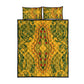 Dashiki and Polynesian Pattern Quilt Bed Set Afro Pacific Culture Gold Version