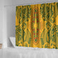Dashiki and Polynesian Pattern Shower Curtain Afro Pacific Culture Gold Version