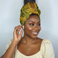Dashiki and Polynesian Pattern Simple Headwrap Africa Pacific Culture Gold Version