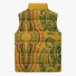 Dashiki and Polynesian Pattern Sleeveless Puffer Jacket Afro Pacific Culture Gold Version