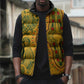 Dashiki and Polynesian Pattern Sleeveless Puffer Jacket Afro Pacific Culture Gold Version
