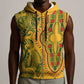 Dashiki and Polynesian Pattern Sleeveless Zip Hoodie Afro Pacific Culture Gold Version - African Pride
