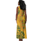 Dashiki and Polynesian Pattern Tank Maxi Dress Afro Pacific Culture Gold Version