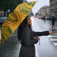 Dashiki and Polynesian Pattern Umbrella Afro Pacific Culture Gold Version