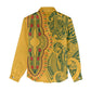 Dashiki and Polynesian Pattern Women Casual Shirt Afro Pacific Culture Gold Version LT9
