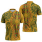 Dashiki and Polynesian Pattern Zipper Polo Shirt Afro Pacific Culture Gold Version