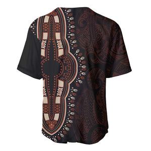 Dashiki and Polynesian Pattern Baseball Jersey Afro Pacific Culture Red Version